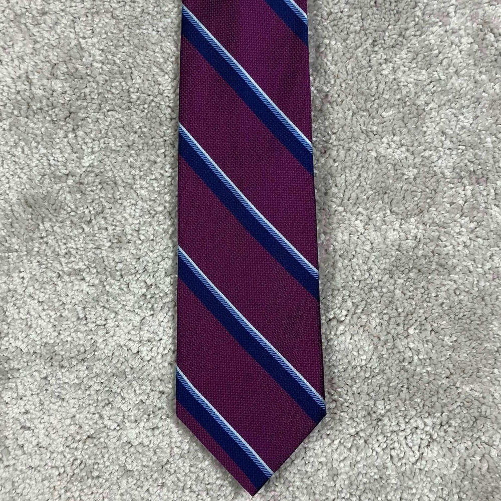 Brooks Brothers Necktie Mens OS Purple Striped Silk Woven in England USA Made